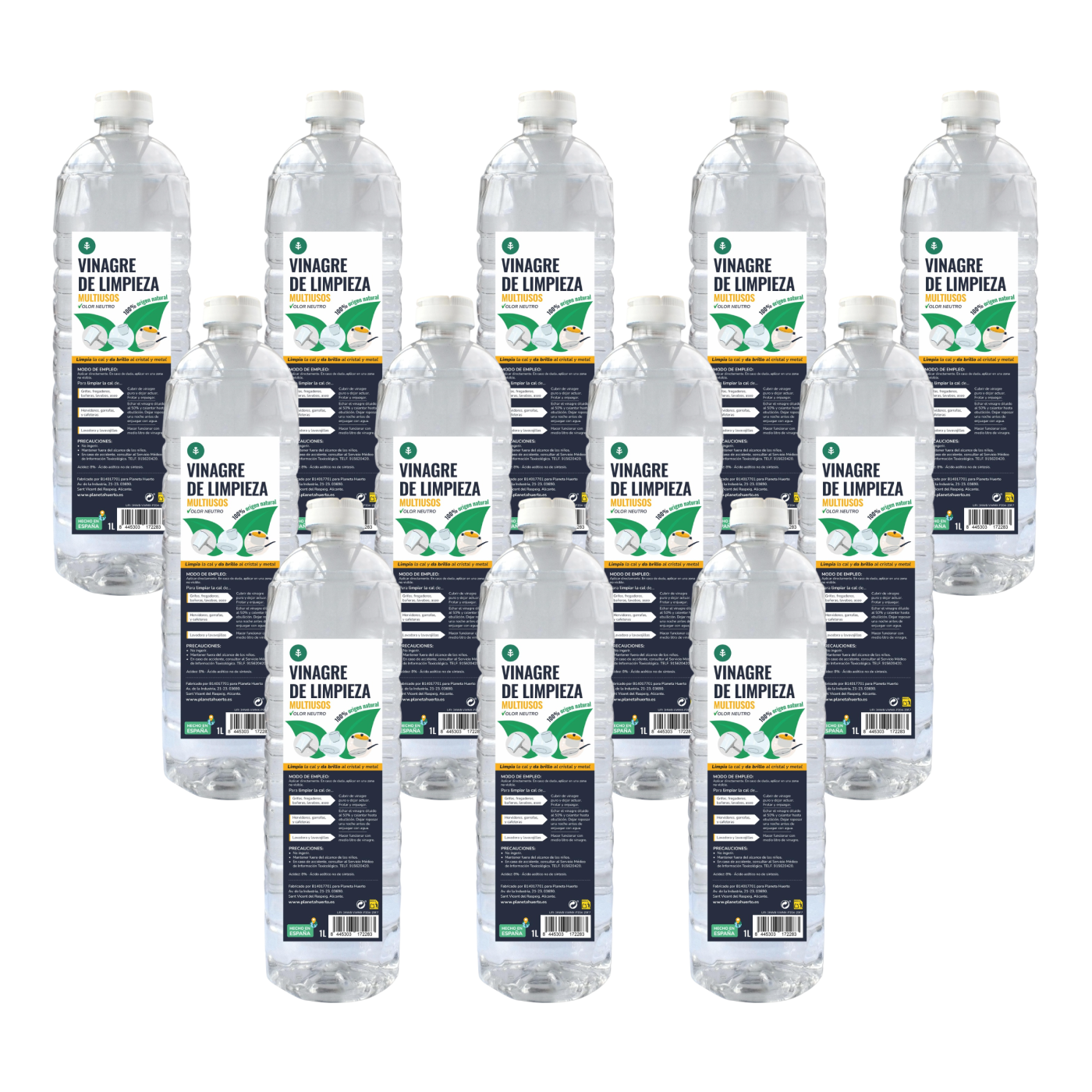 Pack 12 x Vinagre Blanco de Limpieza Planeta Huerto 1L