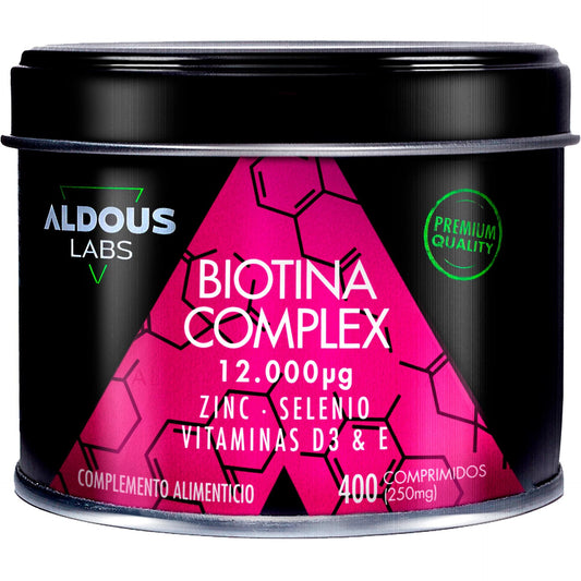 Biotina con Zinc, Selenio, Vitamina D3 y Vitamina E, 400 comp. Aldous Labs