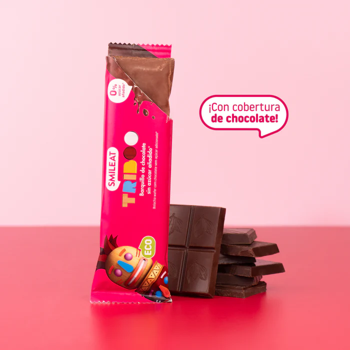 Pack 6x Barquillos barritas recubiertos de chocolate Triboo - Smileat