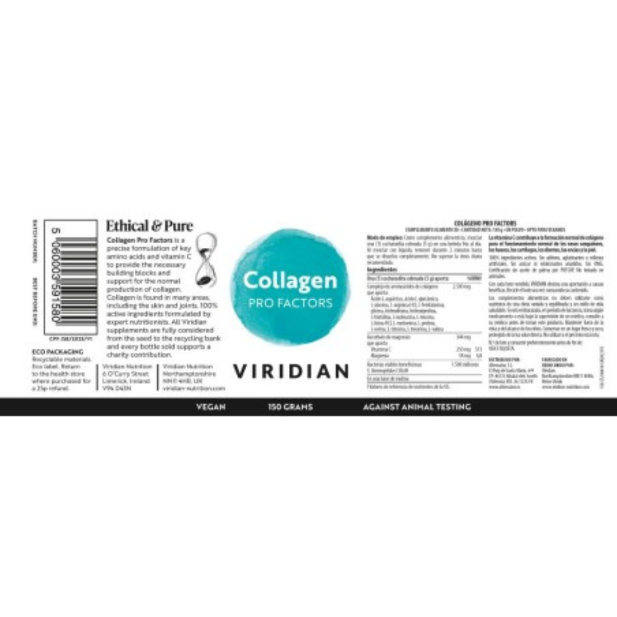 Colágeno Profactors Viridian 150 g