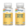 Pack 2x Vitamina D3 & K2 (Mk7) 120 Caps Solaray