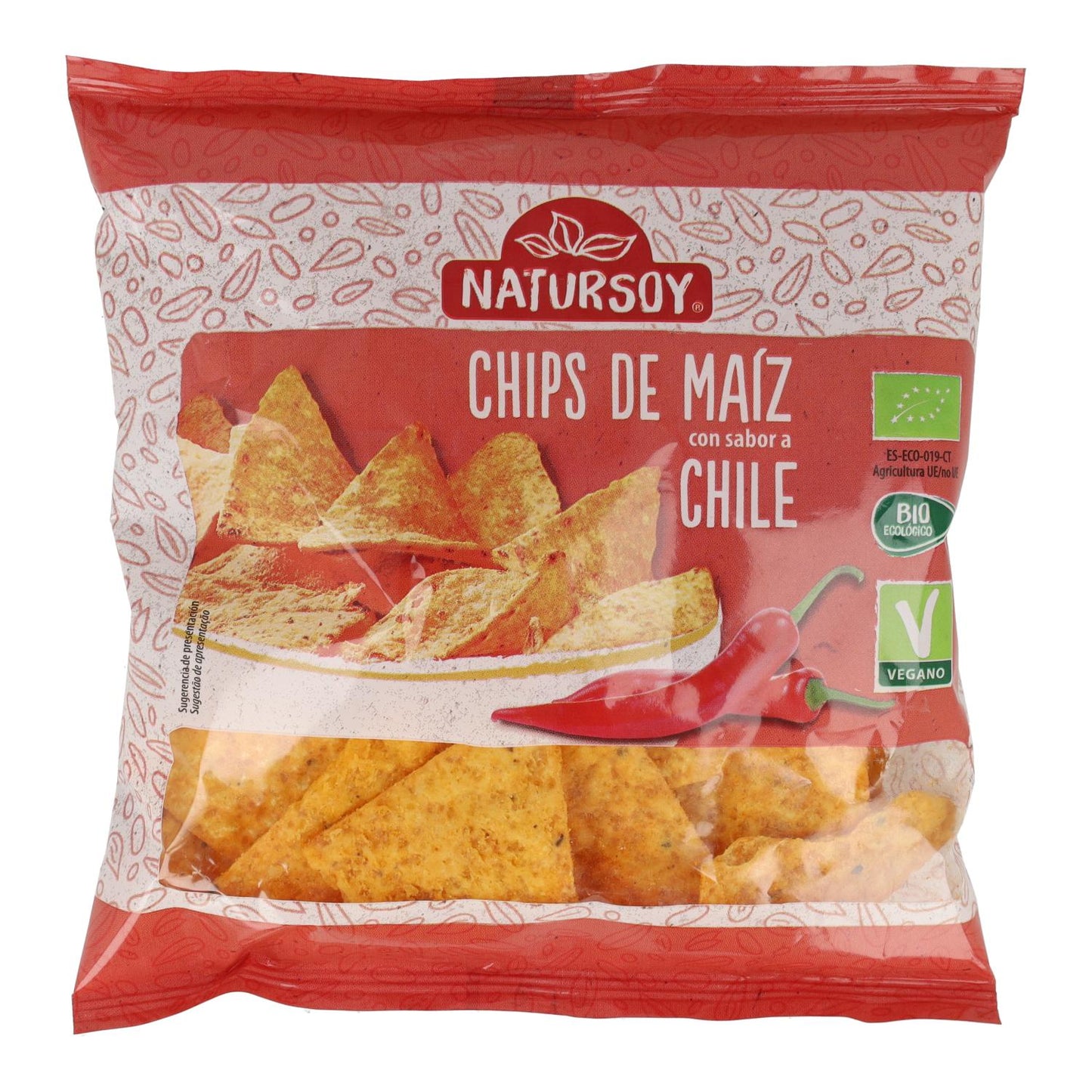 Chips de maíz y chili, 75 g. Natursoy