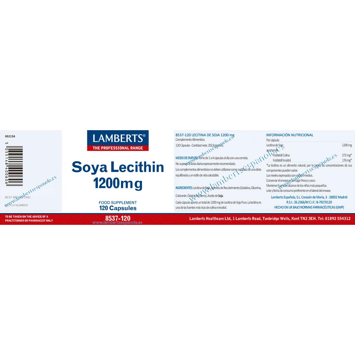 Lecitina de Soja 120 cápsulas de 1200mg