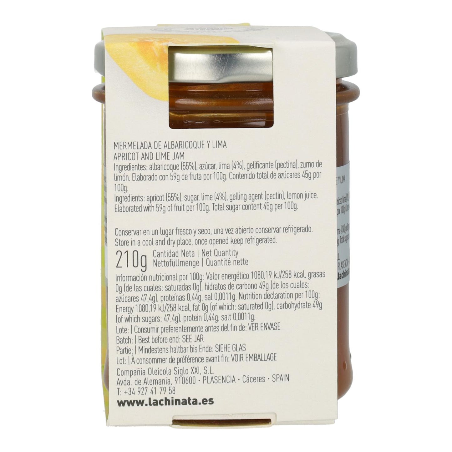 Mermelada de Albaricoque y Lima La Chinata 210 gr