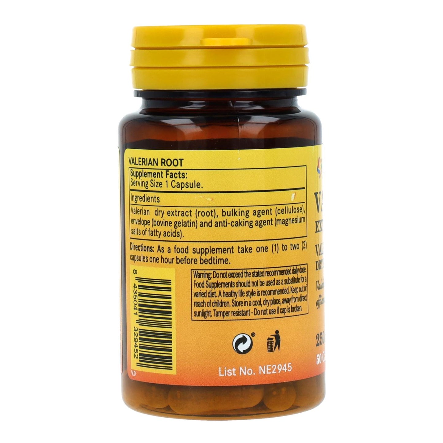 Valeriana 250 mg en extracto seco 50 Caps