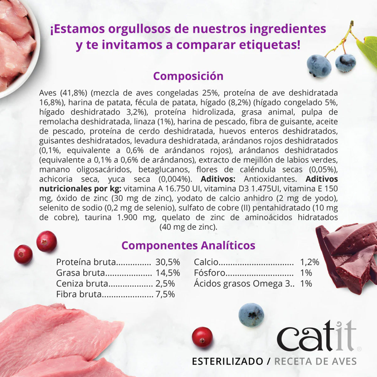 Pienso para gatos esterilizados con aves Recipes 2 kg Catit