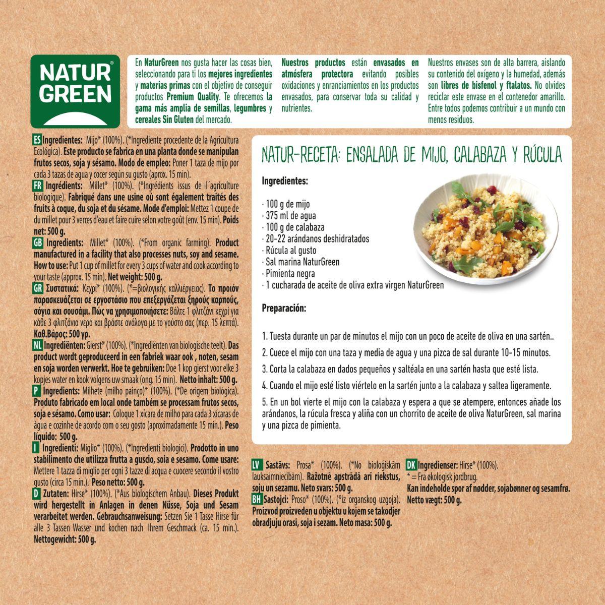 Mijo Bio Naturgreen, 500 g