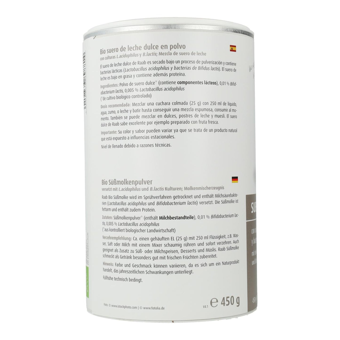 Suero de leche natural Raab 450 g