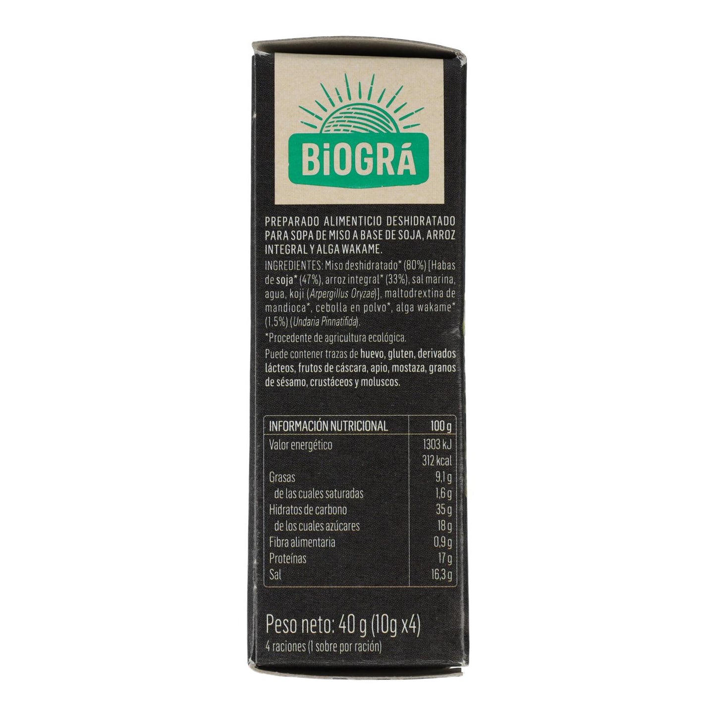 Sopa Miso Rojo y Alga Wakame Biográ, 4x10g