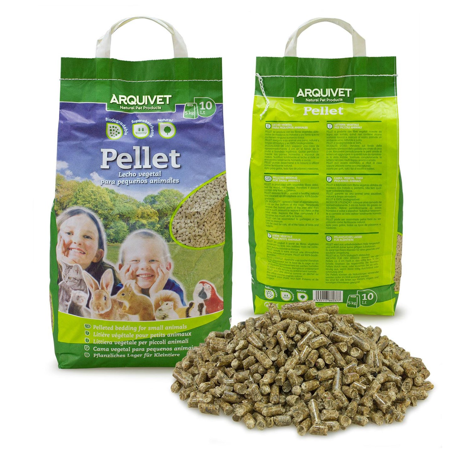 Lecho para animales Pellet  Arquivet 10 L