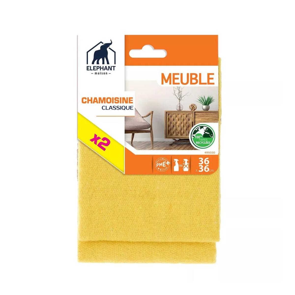Paño de camuza para muebles 100% de algodón x2 Elephant