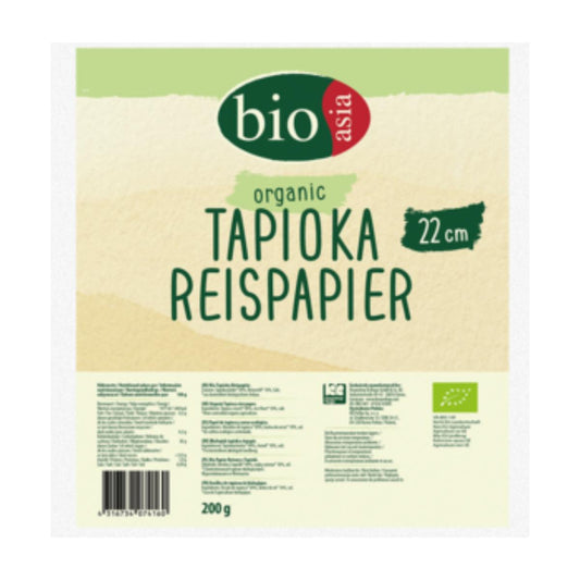 Papel de arroz orgánico, 22 cm Bioasia 200g