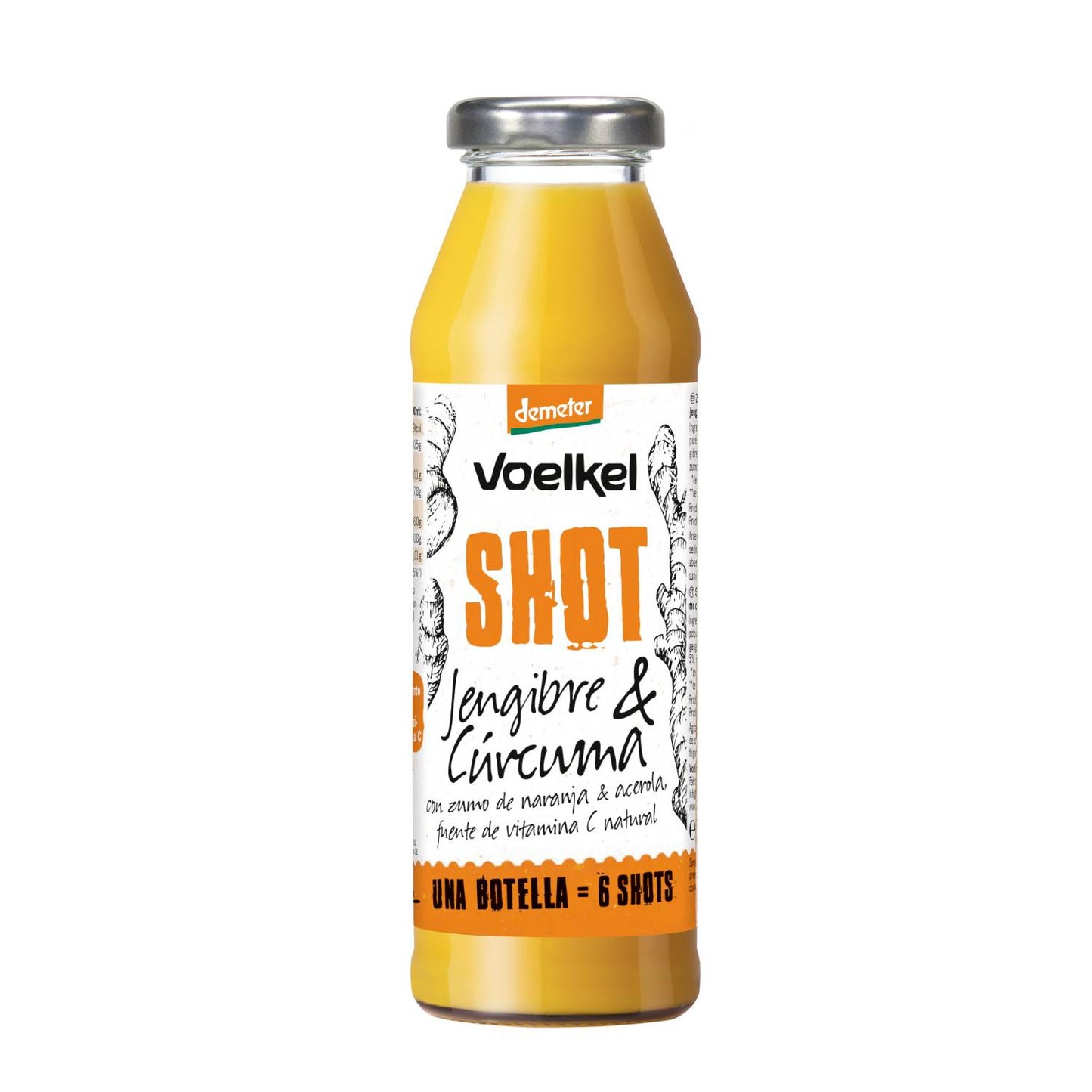 SHOT de Jengibre y cúrcuma (naranja, acerola , limón) Novedad Voelkel 280ml