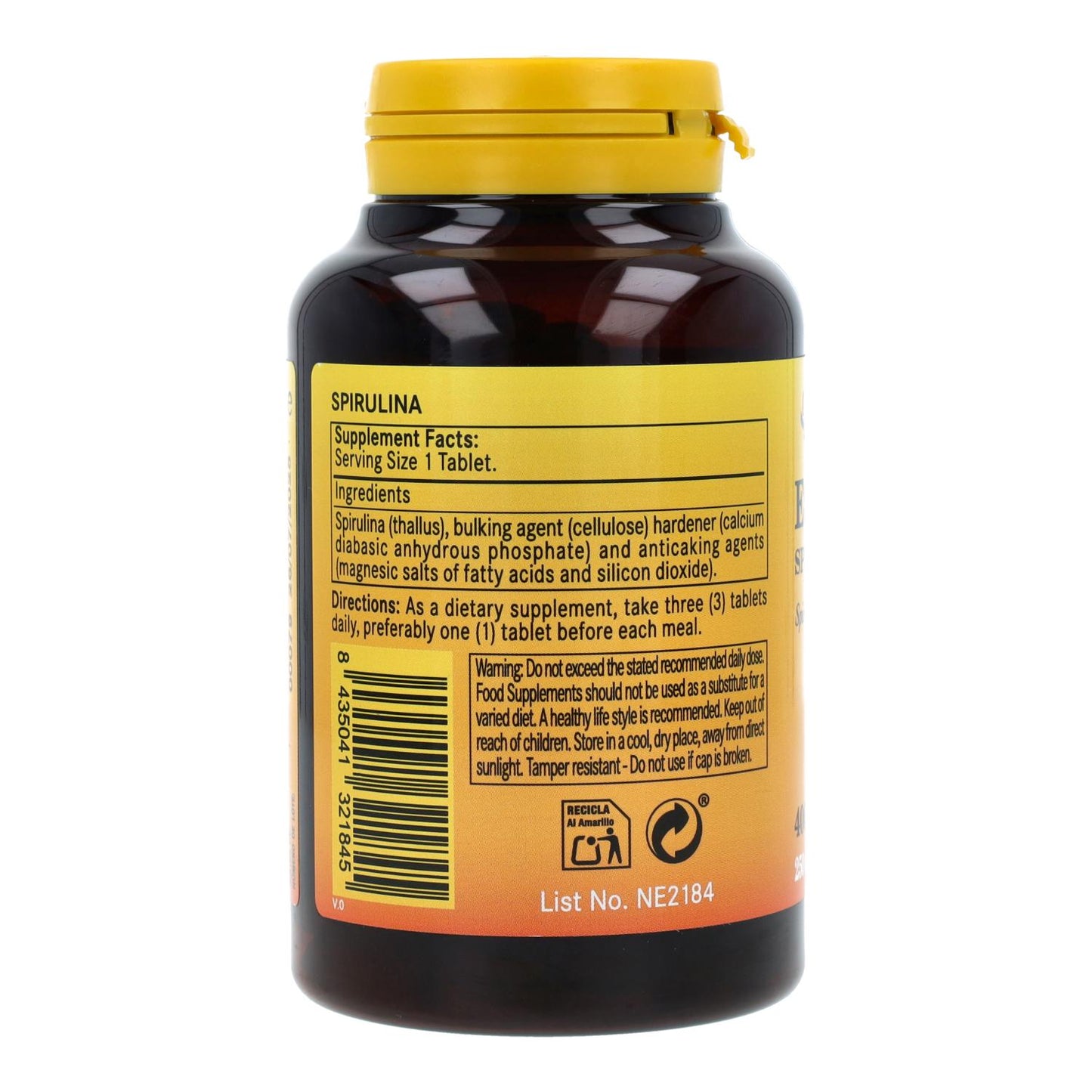 Espirulina 400 mg 250 tabletas