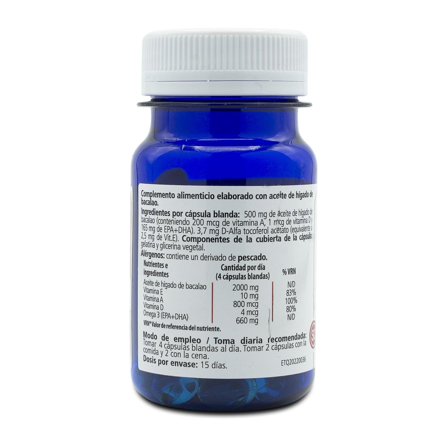 H4U Hígado de Bacalao 60 cápsulas blandas de 800 mg