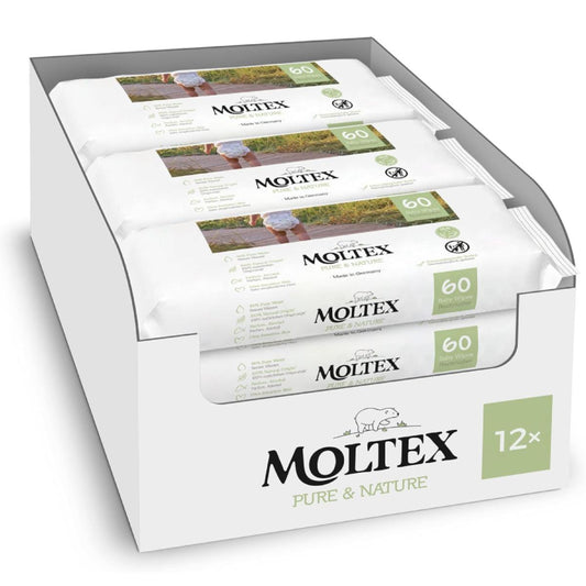 Pack 12 x Toallitas Moltex Pure & Nature 60 Uds