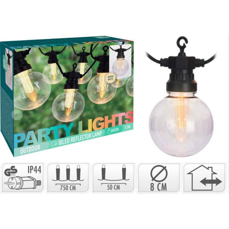 Guirnalda LED 10 bombillas Cálido