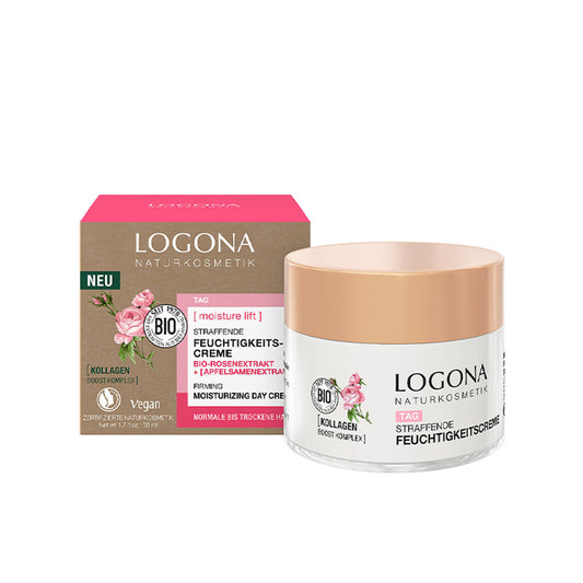 Crema De Dia Hidratante Reafirmante Rosas Bio Y Semillas De Manzana, LOGONA, 50ml