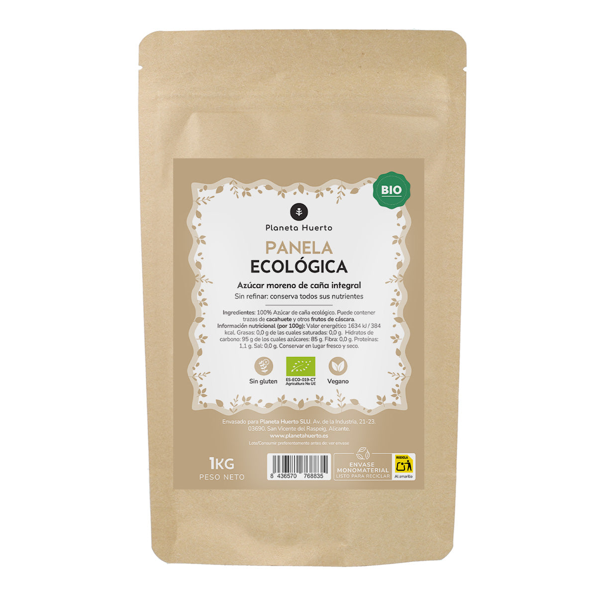 Azúcar Panela ECO Planeta Huerto 1 kg