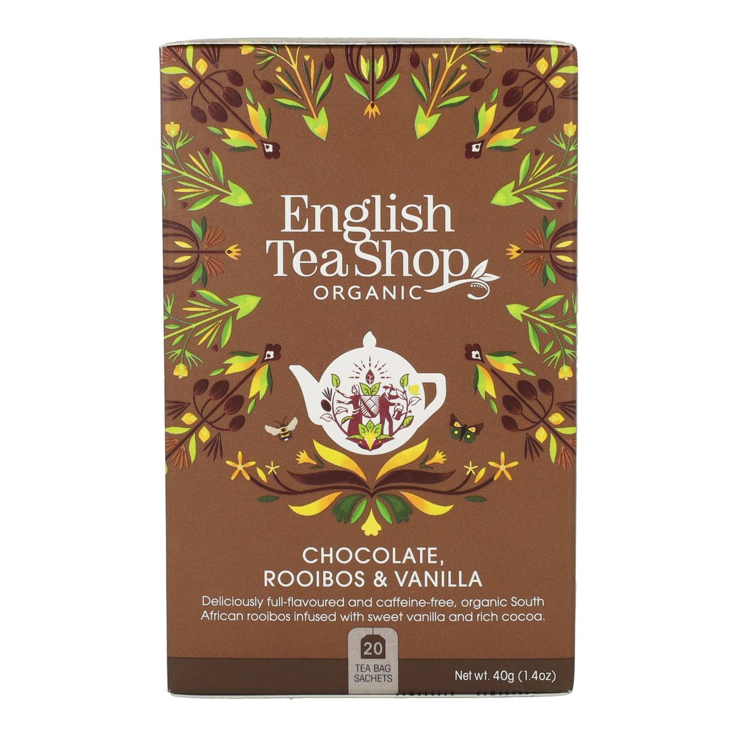 Té Rooibos Chocolate y Vainilla Bio English Tea Shop 40 g