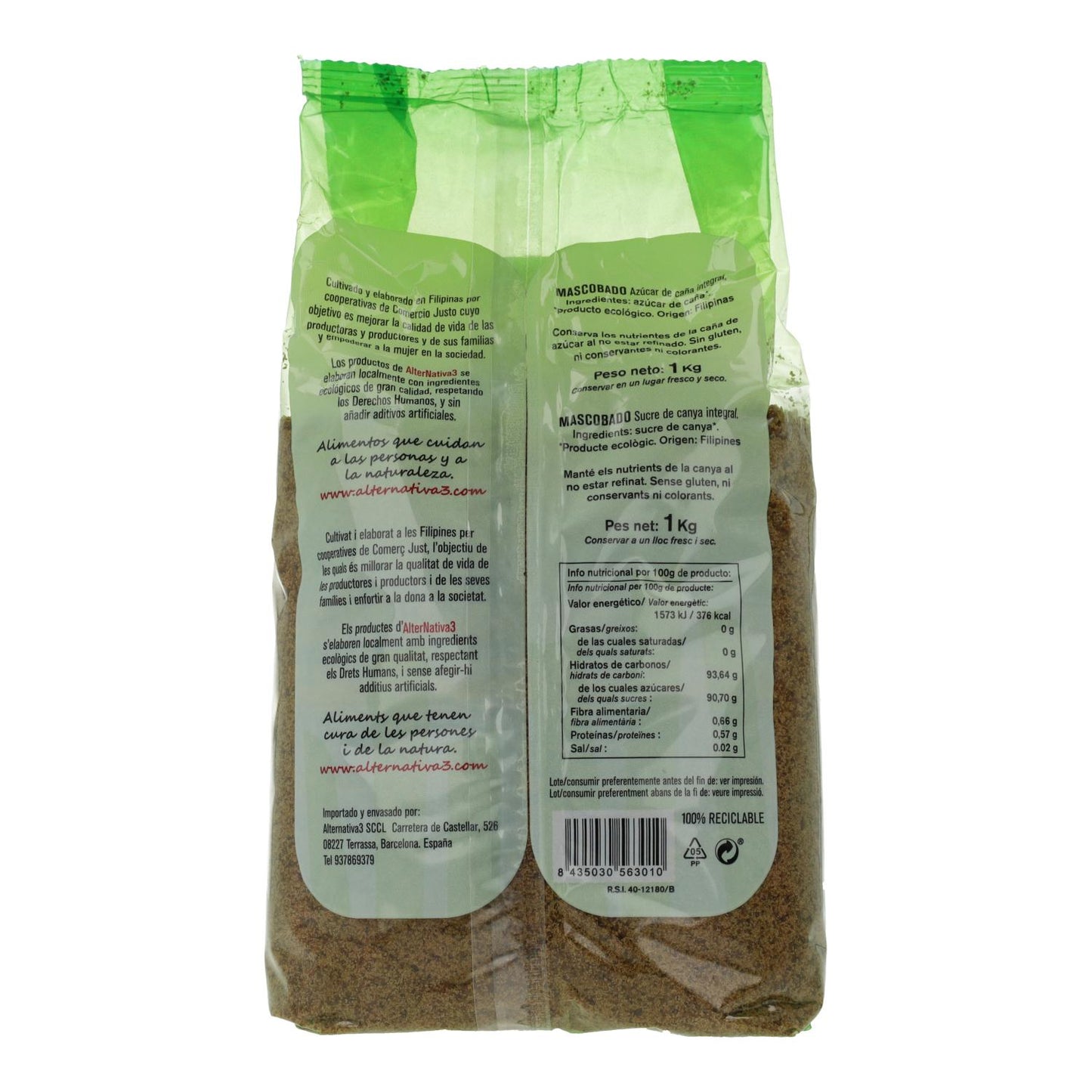 Azúcar de Caña Mascobado Alternativa, 1 Kg