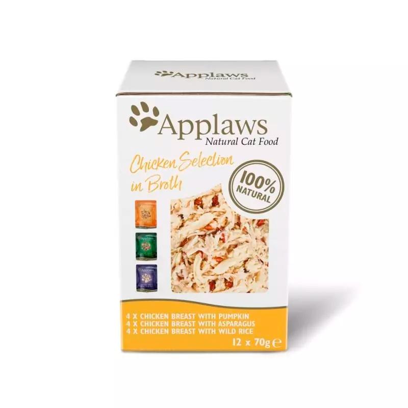 Comida húmeda para gatos Sobre Caldo Pollo 12x70gr Applaws