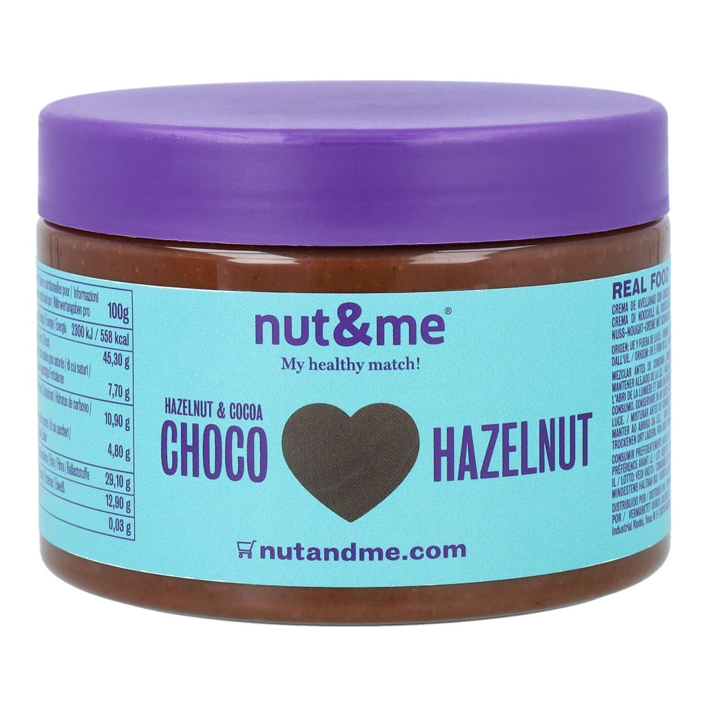Crema de cacao y avellana Nut&me 250g