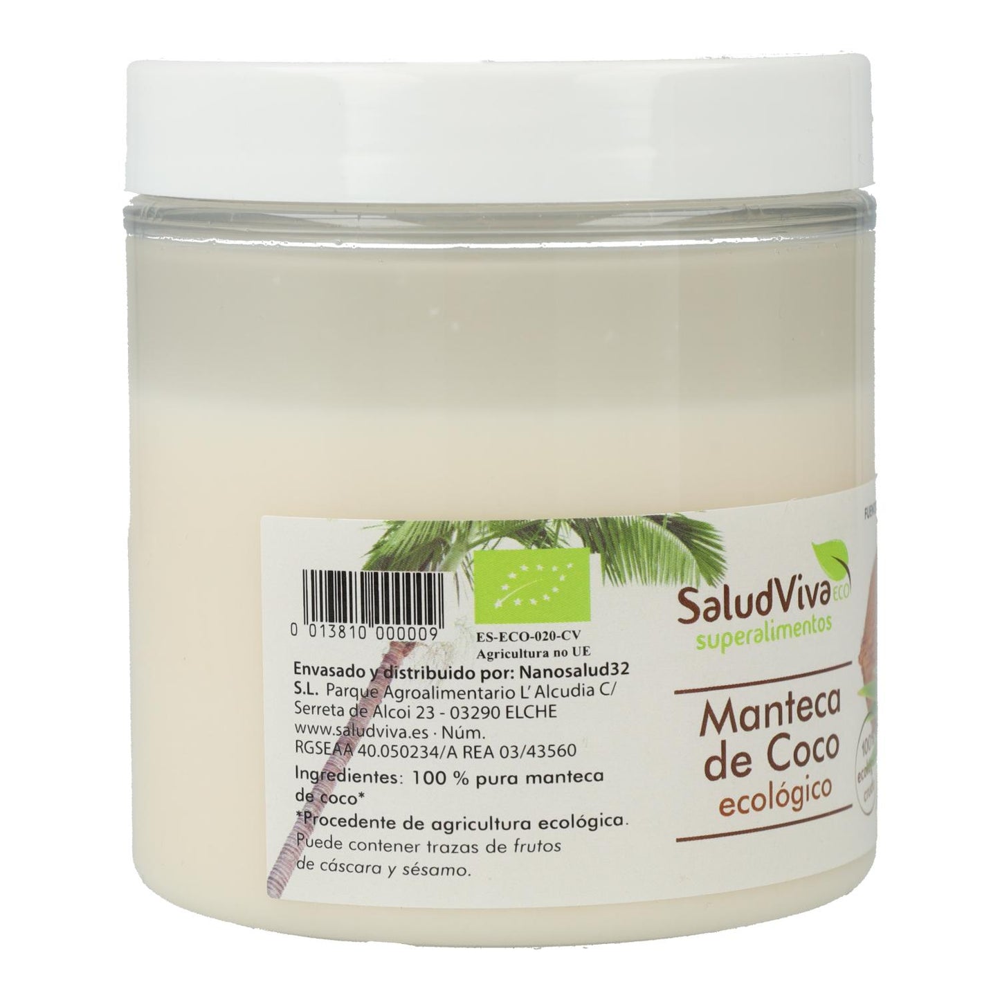 Manteca de coco 225 g, Salud Viva