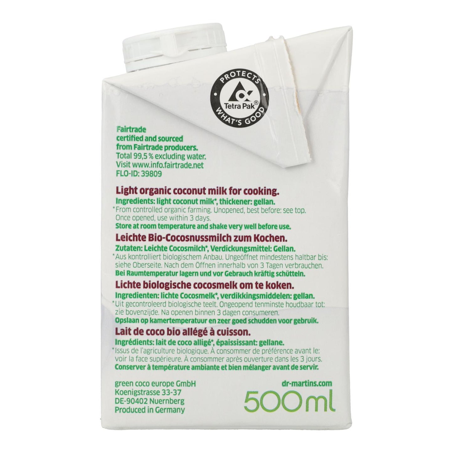 Coco Milk crema para cocinar BIO Dr. Antonio Martins 500 ml