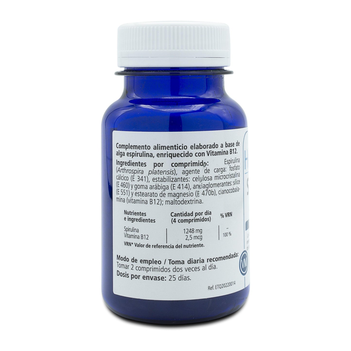 H4U Spirulina + Vitamina B12 100 comprimidos 400 mg