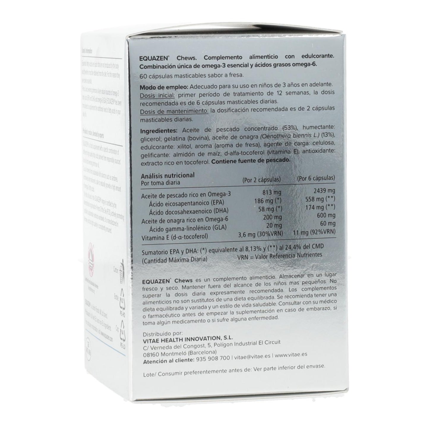 Equazen Chews masticable Vitae 60 cápsulas