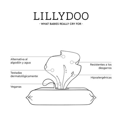 Toallitas húmedas 99% agua LILLYDOO 15 uds