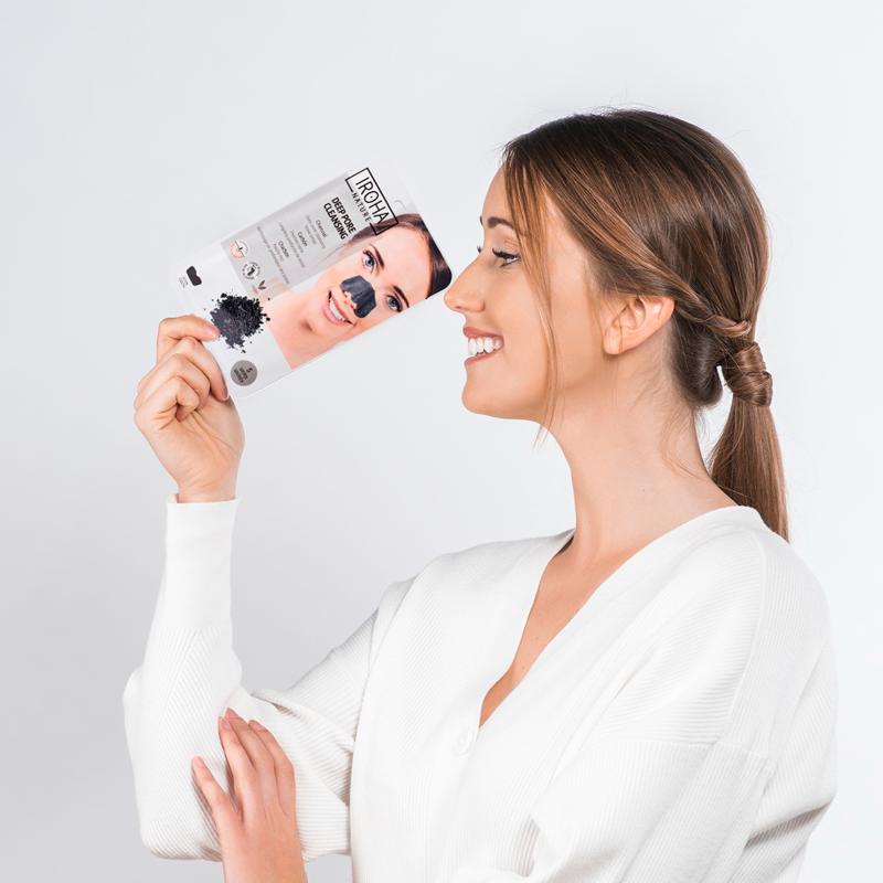 Parches Nariz Carbón Activo limpieza profunda Poros Iroha Nature 5 uds