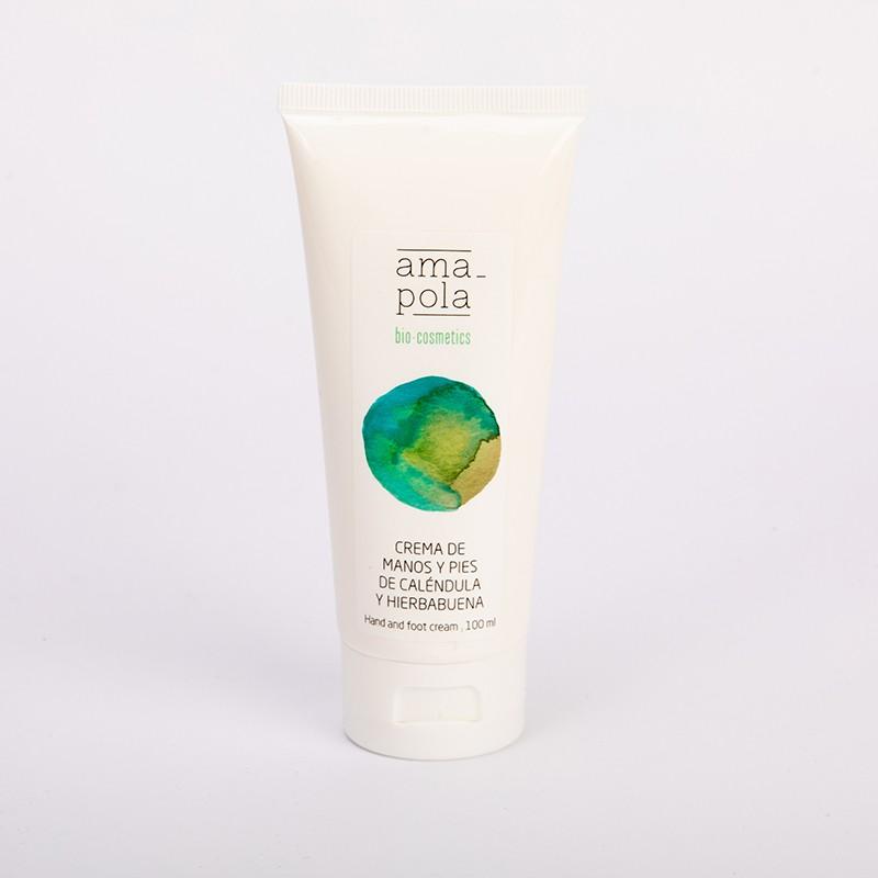 Crema cuidado manos y pies Caléndula y hierbabuena Amapola Biocosmetics 100 ml