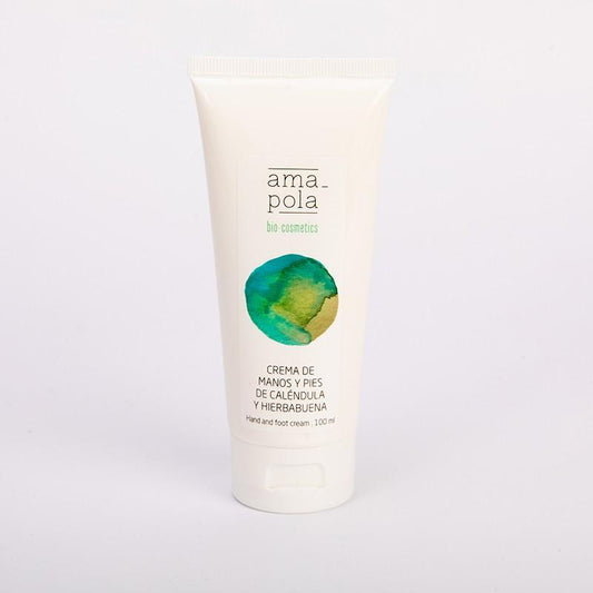 Crema cuidado manos y pies Caléndula y hierbabuena Amapola Biocosmetics 100 ml
