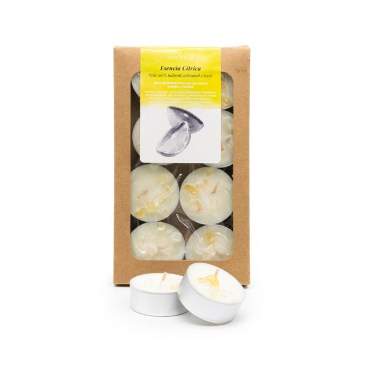 Vela de té perfumada Esencia Cítrica 100% Natural CanVela 8 uds