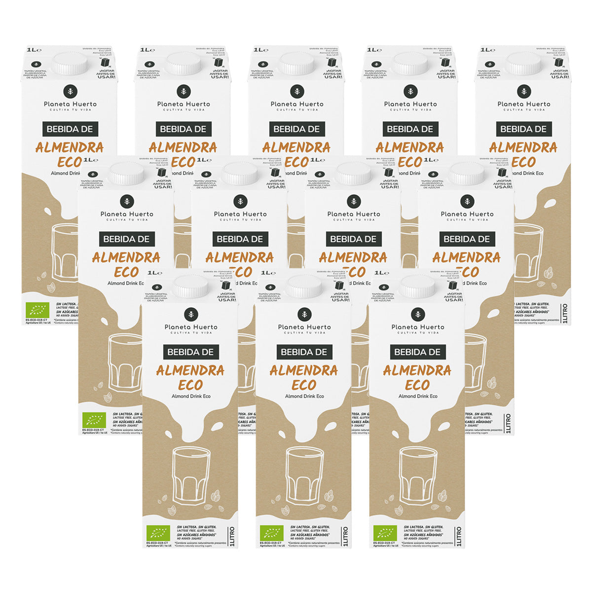 Pack 12x Bebida de Almendra Eco Planeta Huerto 1L