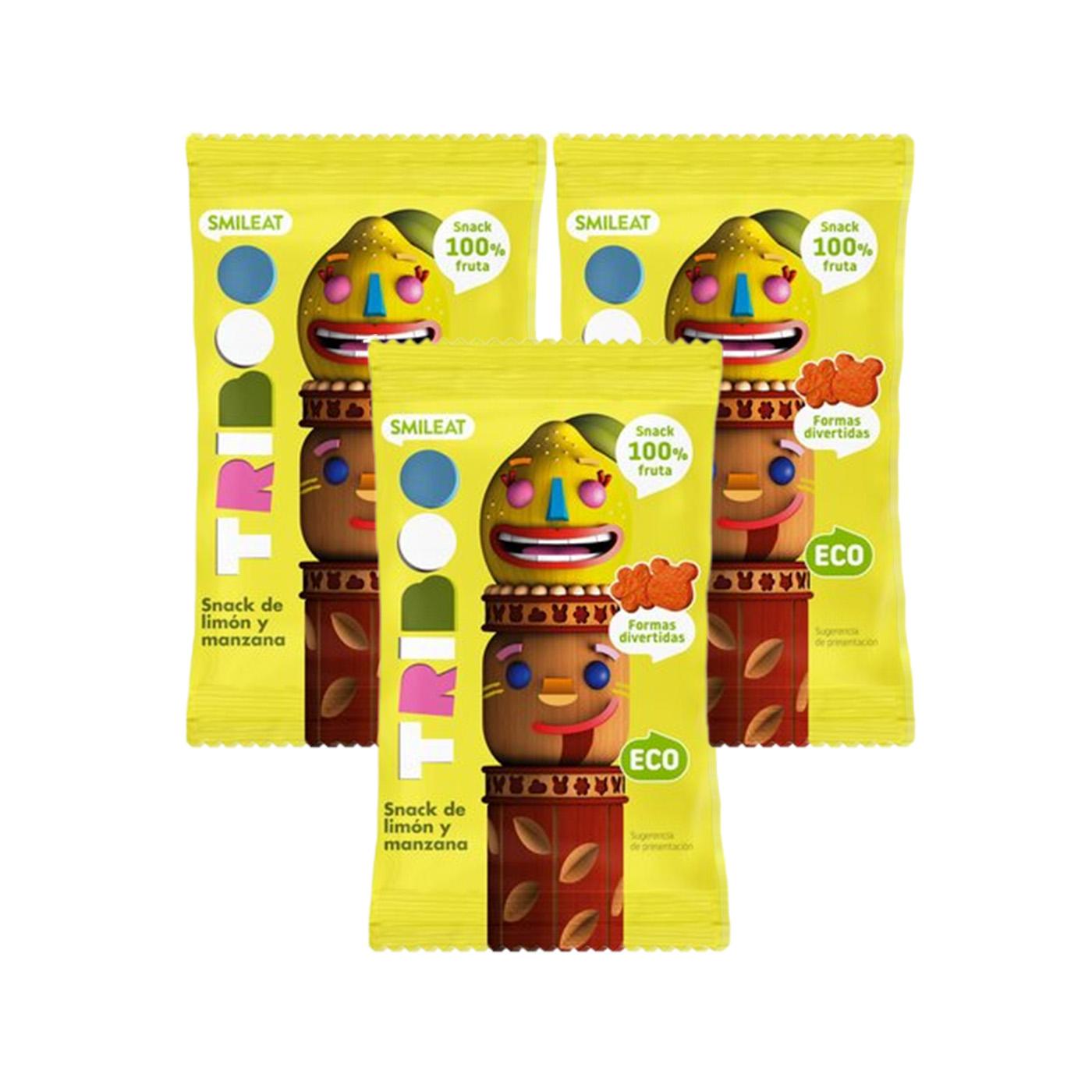 PACK 3x Snack de manzana y limón Eco 25 g Smileat- Triboo