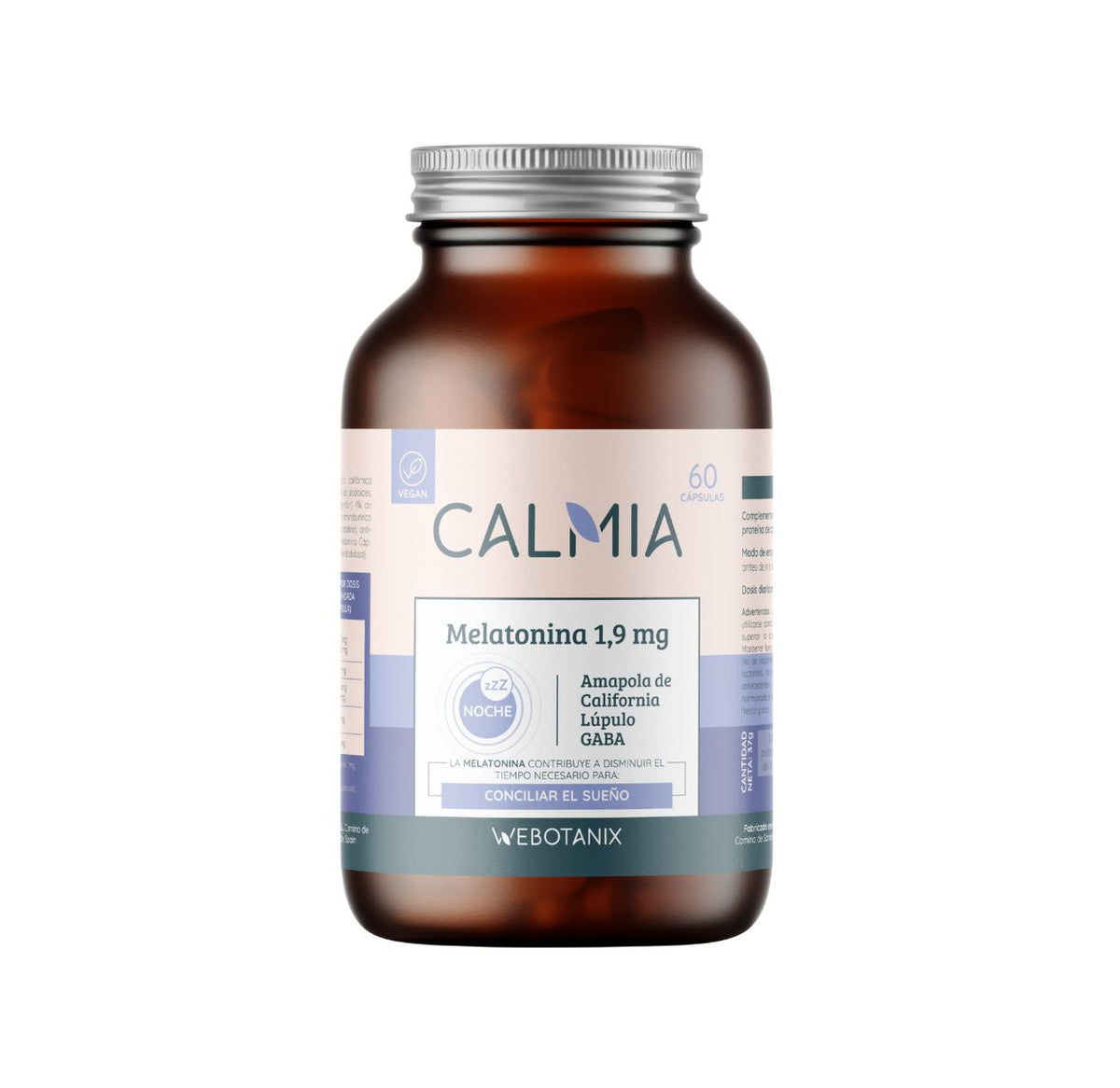 Calmia Noche Melatonina 1,9mg WeBotanix 60 cápsulas