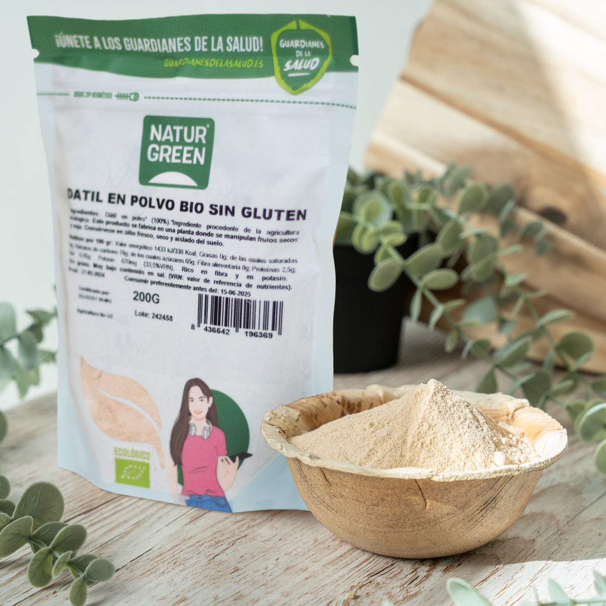 Dátil en Polvo BIO Sin Gluten NaturGreen 200g