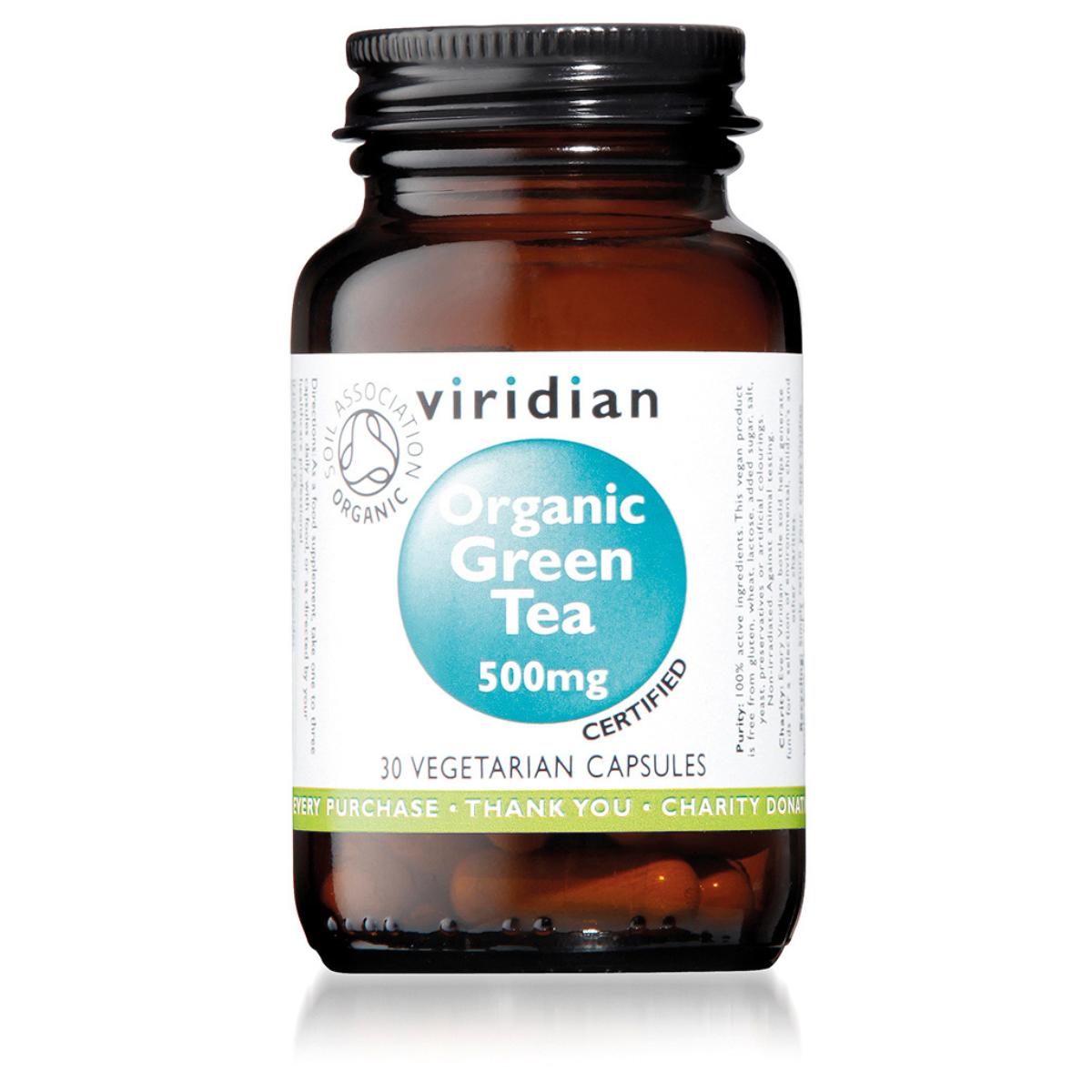 Té Verde Orgánico 500 mg 30 cápsulas veganas