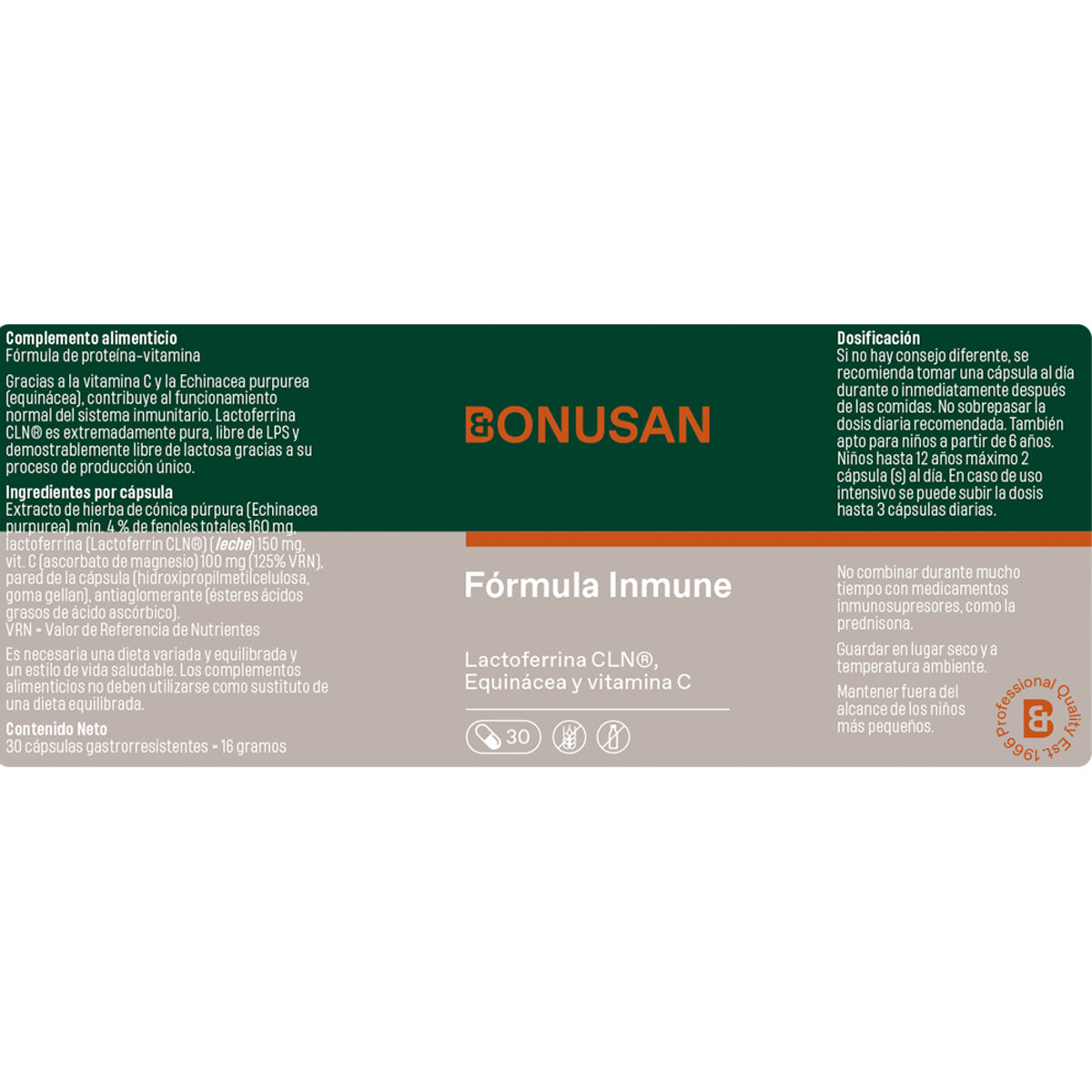 Fórmula Inmune Bonusan 30 cápsulas gastrorresistentes