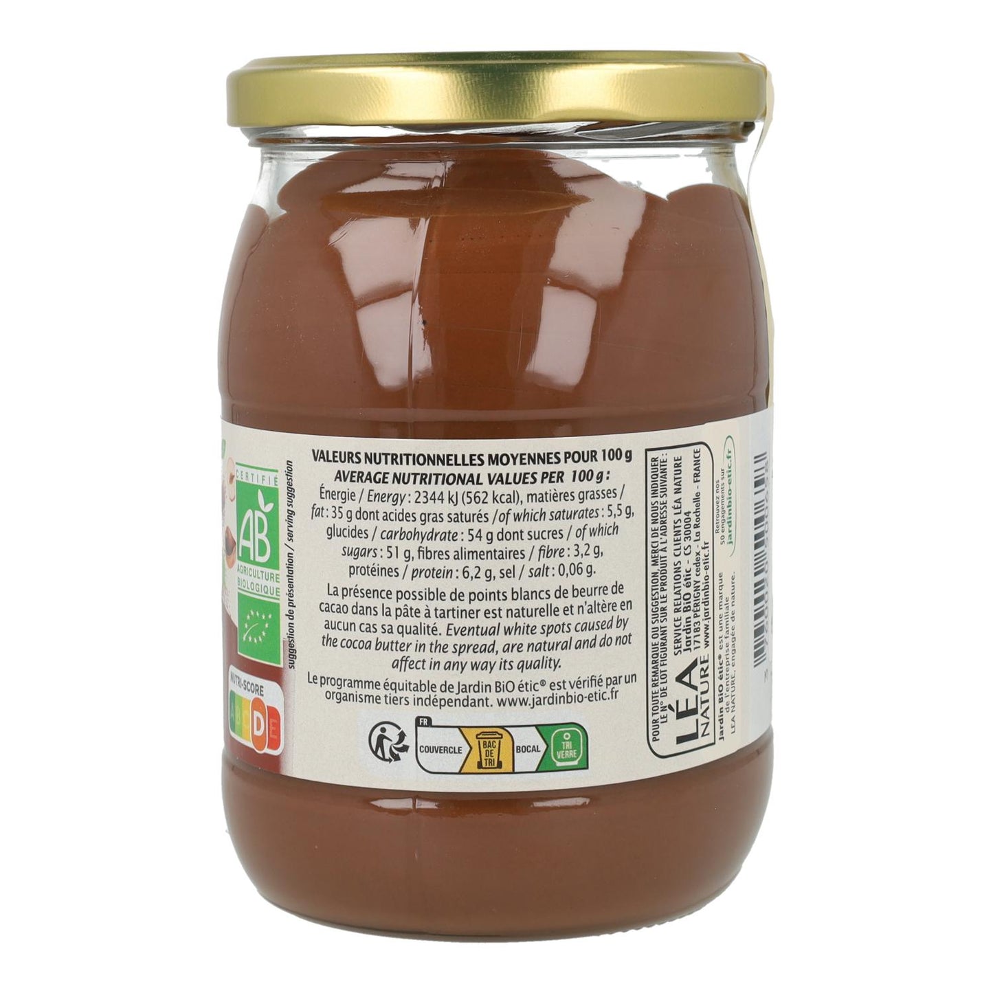 Crema De Cacao Con Avellanas Sin Aceite De Palma Jardin Bio 350 g
