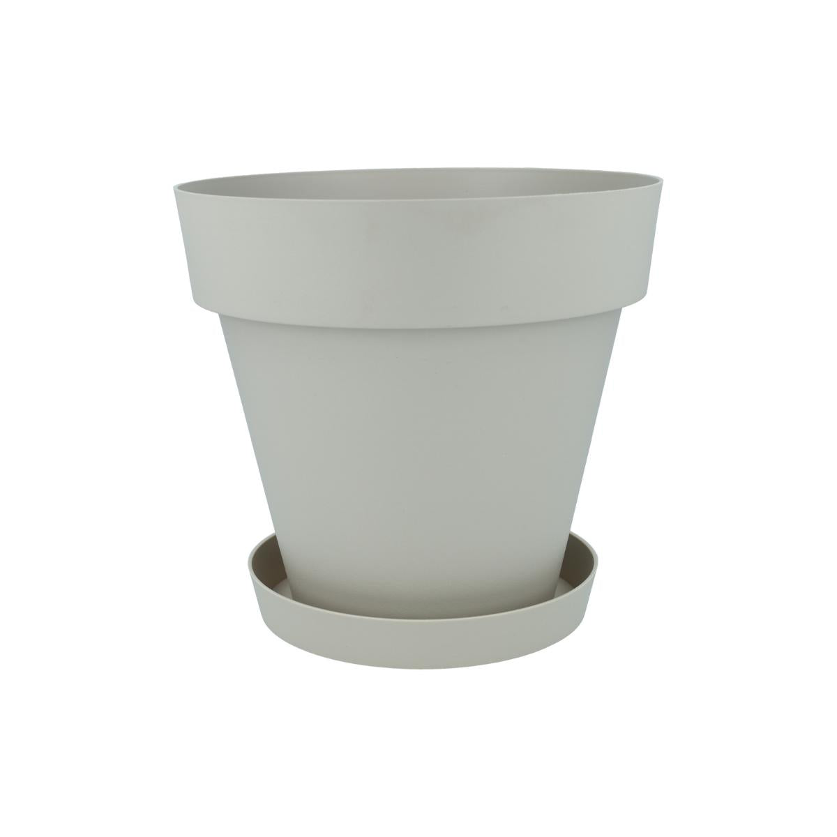 Pack maceta con plato color crudo Tes 18 x 15 cm