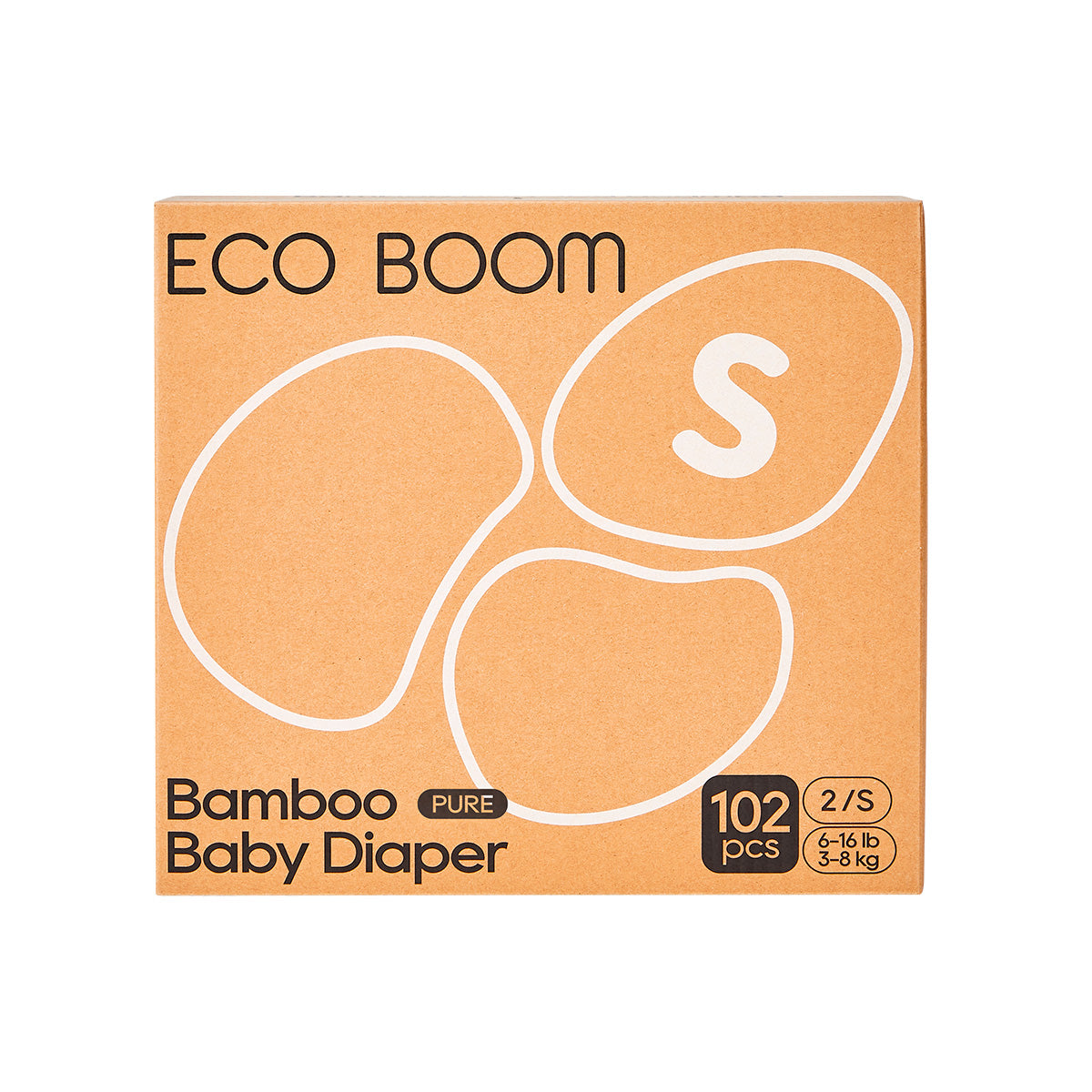 Pañales de Bambú Pure Premium T2 ( de 3 a 8 Kg) Ecoboom 102 uds