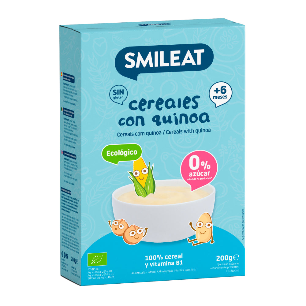Papilla de cereales Sin Gluten con Quinoa Eco Smileat, 200g