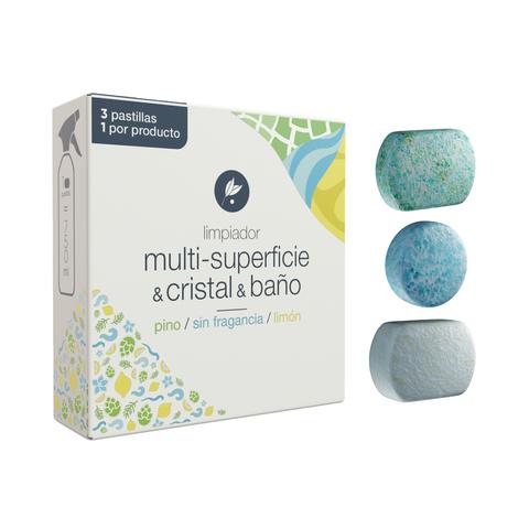 Pack Multi-Producto Muti-superficie & Cristal & Baño Neletab 3 uds
