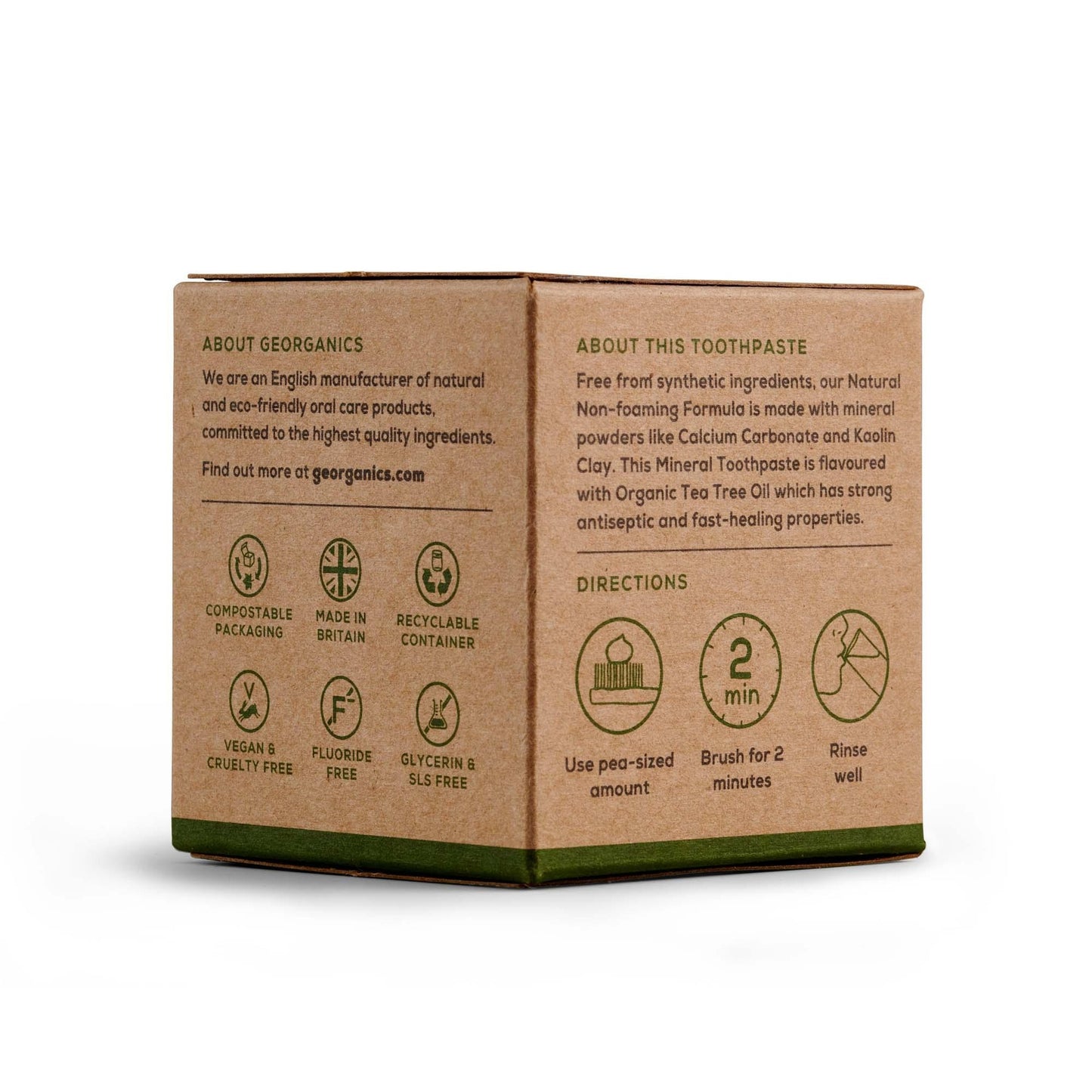 Dentífrico natural Árbol del té y Coco Georganics 60 ml