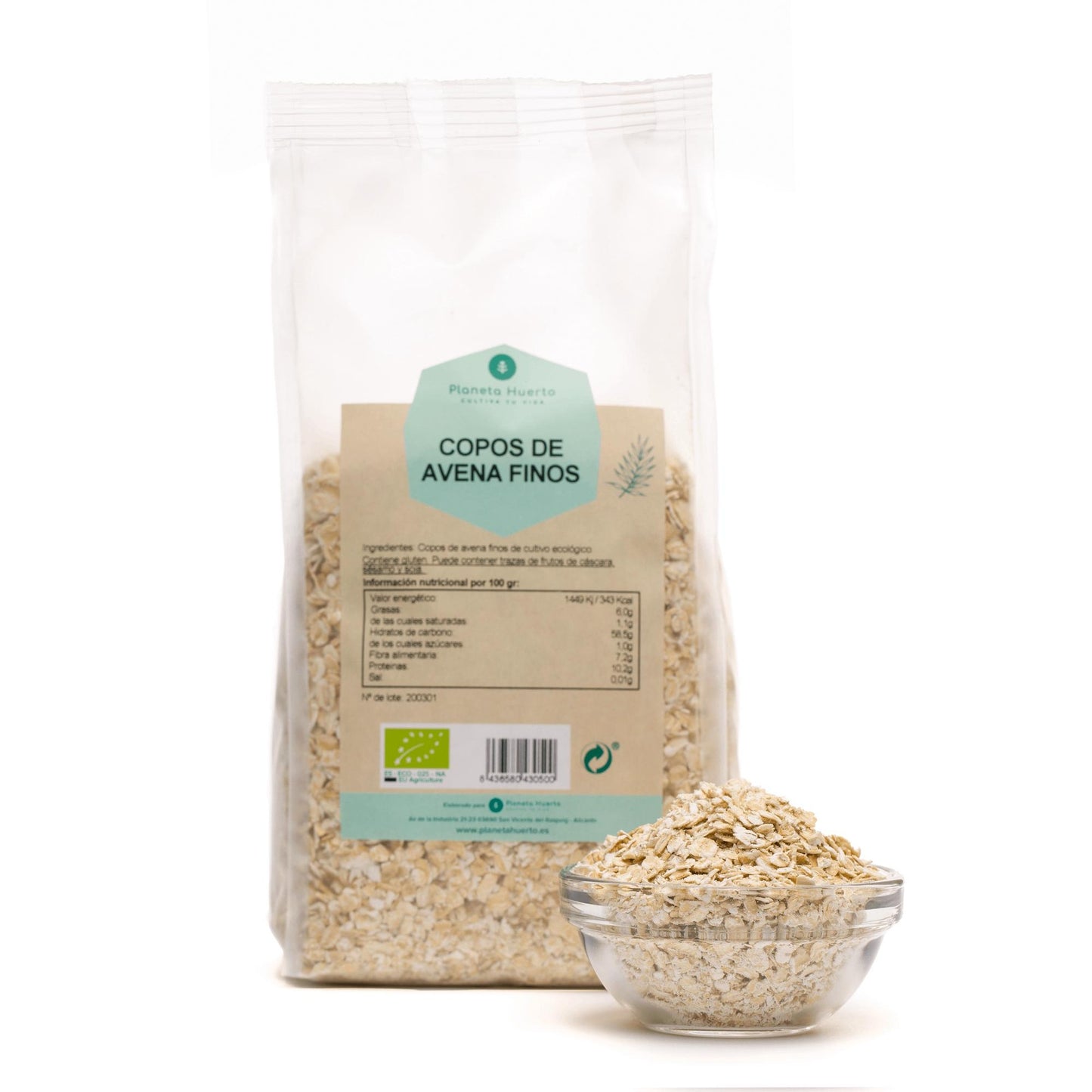 Copos de Avena integral finos ECO Planeta Huerto