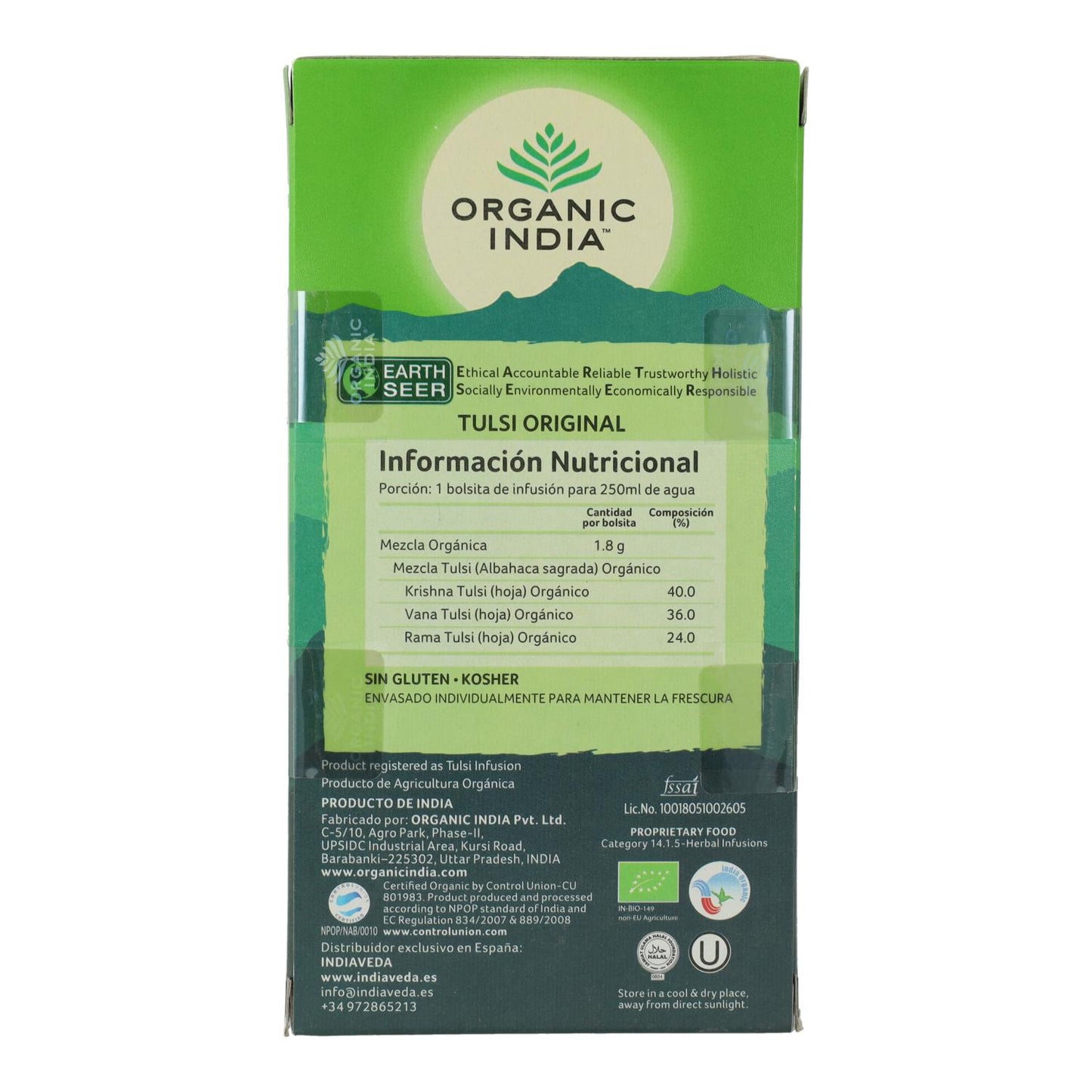 Tulsi original Organic India 25 bolsitas